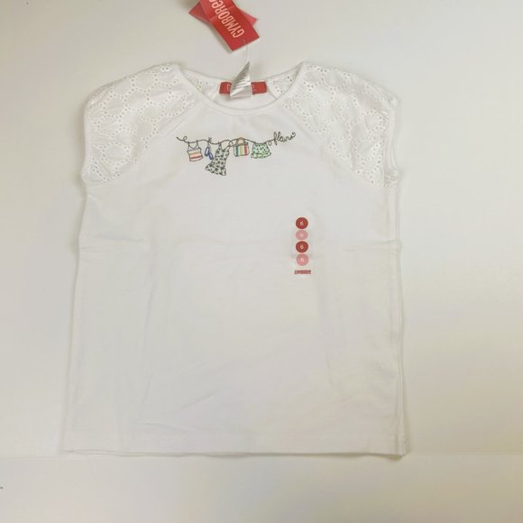 NWT Gymboree Girl Embroidered Pocket Skort & Clothesline Eyelet Sleeve Tee Size - Picture 6 of 9
